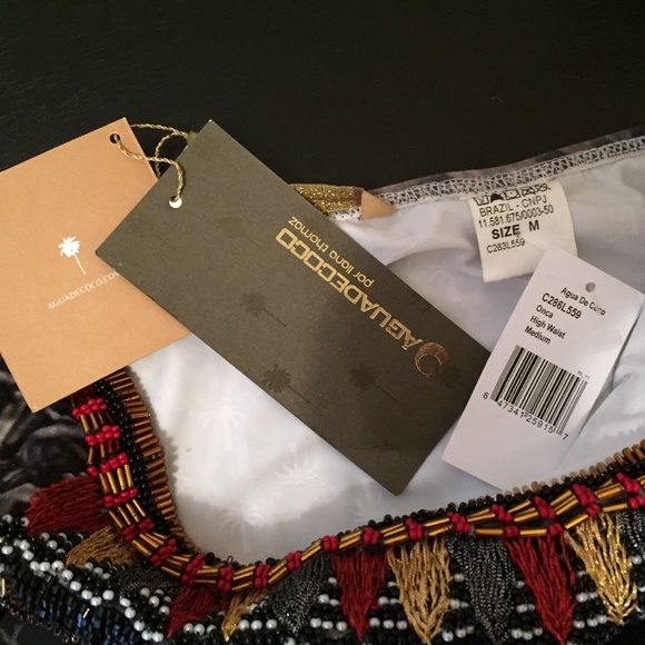 NWT Agua De Coco High Waist Beaded Bikini Bottoms - Picture 7 of 7